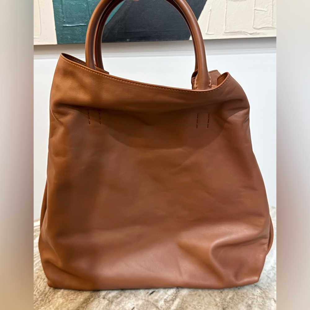 GABRIELA HEARST Tote Cognac Brown Carryon Leather Bag Shopper Crossbody Handbag - Picture 4 of 13